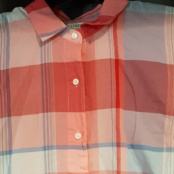 Summer plaid half button top - Picture 3 of 6